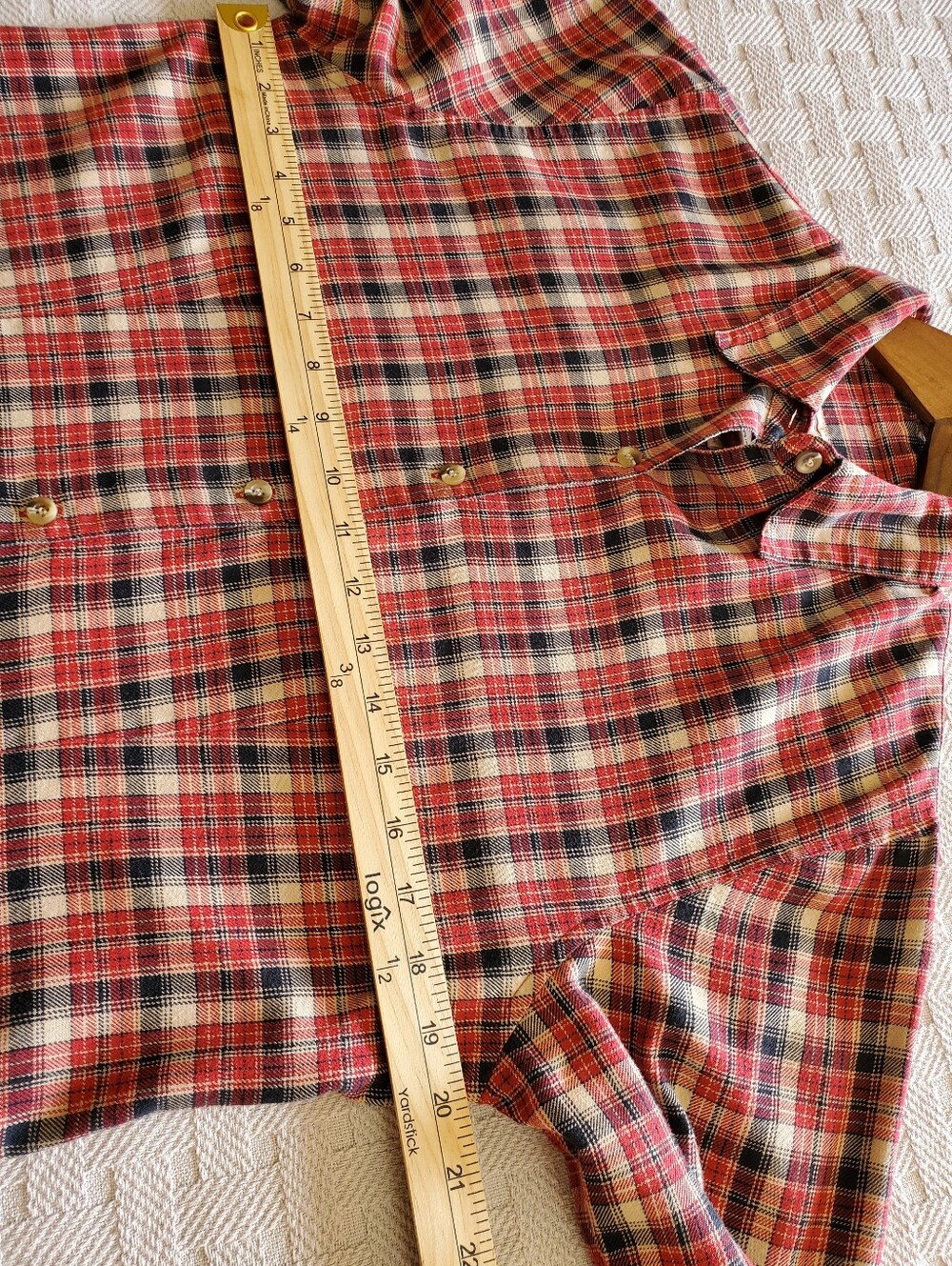 Woolrich VTG Y2K Pocketless Plaid Button Down Flannel Shirt - Picture 5 of 8